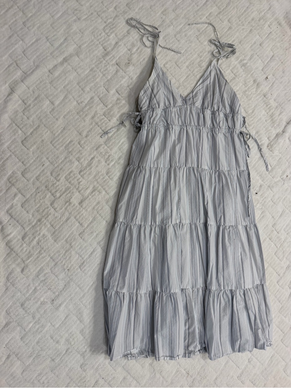 Rails White Dress with Blue Pinstripes - Casual Women's